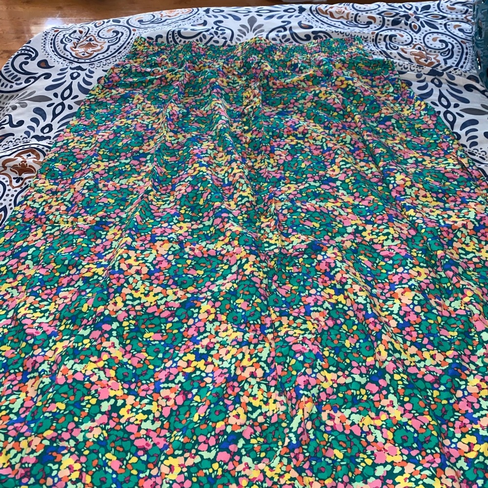 Loft bright floral midi skirt!